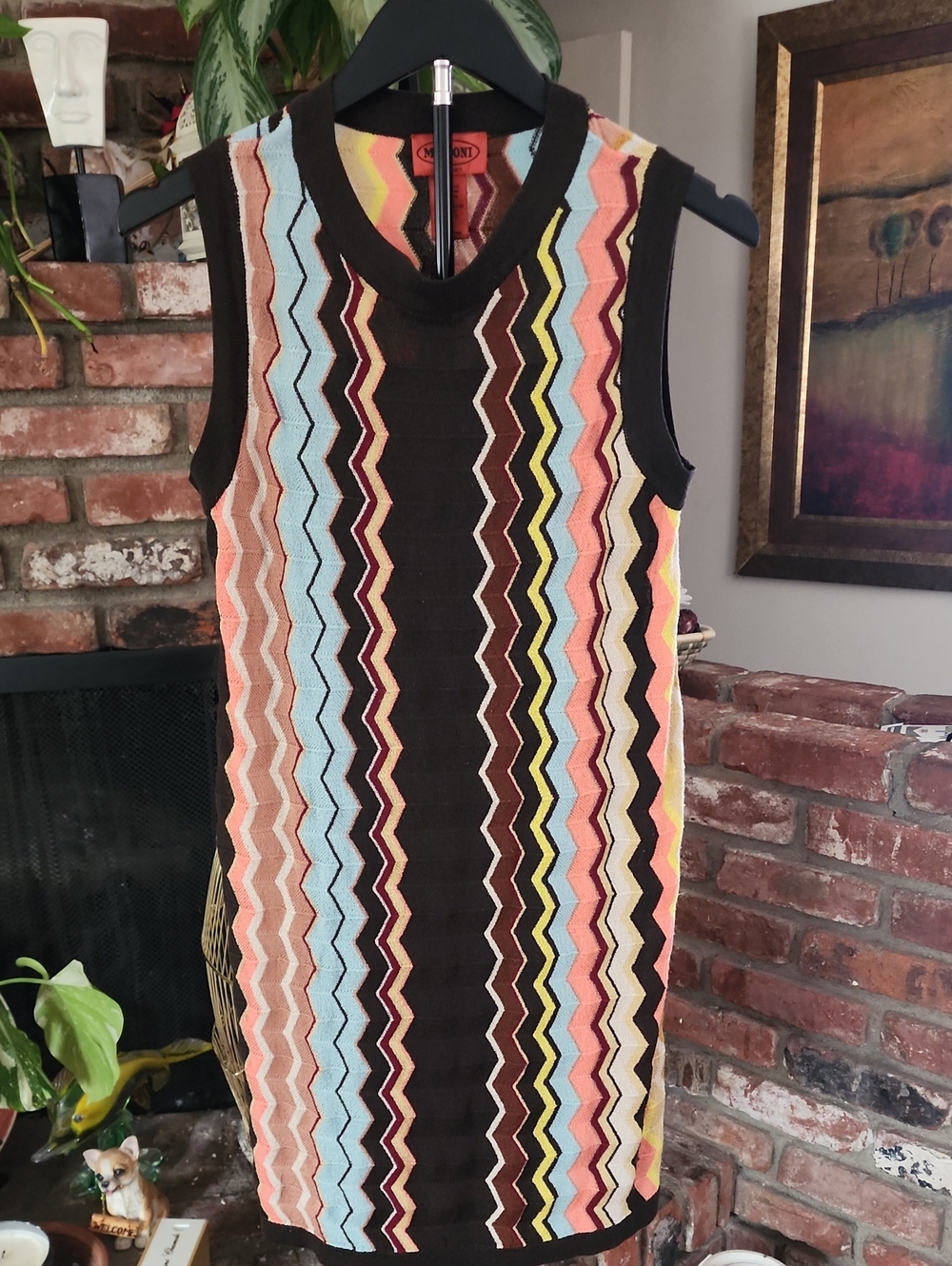 Missoni for Target Zig Zag Knit Shift Dress Sleeveless Multicolor Chevron Size M